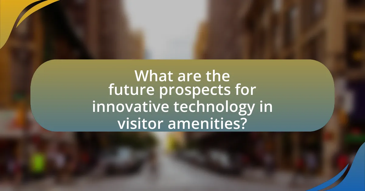 What are the future prospects for innovative technology in visitor amenities?
